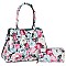 Flower Printed 2-in-1 Multi Compartment Satchel Set