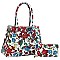 Flower Printed 2-in-1 Multi Compartment Satchel Set