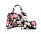 Flower Printed Twist Lock Flap 2-in-1 Satchel Set