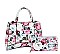 Flower Printed Twist Lock Flap 2-in-1 Satchel Set