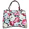 Flower Printed Twist Lock Flap 2-in-1 Satchel Set