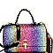 HG0052-LP Multi-colored Glitter Embellished Dressy Satchel Wallet SET