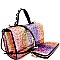 HG0052-LP Multi-colored Glitter Embellished Dressy Satchel Wallet SET