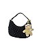 Bag Charm Quilted Ruffle Shoulder Bag