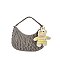 Bag Charm Quilted Ruffle Shoulder Bag