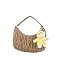 Bag Charm Quilted Ruffle Shoulder Bag