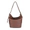 2-IN-1 Braided Handle Strap Hobo with Pouch