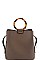 BANGLE HANDLE TOTE BAG WITH LONG STRAP