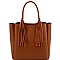 3 COMPARTMENT DOUBLE TASSEL TOTE
