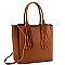 3 COMPARTMENT DOUBLE TASSEL TOTE