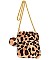 LEOPARD FAUX FUR CELLPHONE BAG