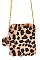 LEOPARD FAUX FUR CELLPHONE BAG