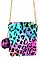 MULTI LEOPARD FAUX FUR CELLPHONE BAG