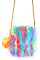 MULTI COLOR FAUX FUR CELLPHONE BAG