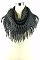 A Dozen (12pcs) Fringe Knit Infinity Scarves