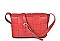 TRENDY MONOTONE WEAVING LEATHER CLUTCH