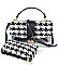 2 IN 1 TWEED HOUNDSTOOTH CLEAR BAG CLUTCH SET