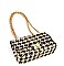 FASHIONABLE HOUNDSTOOTH TWEED SHOULDER BAG