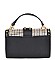 FASHION HOUNDSTOOTH FABRIC STUDDED CLUTCH BAG