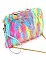 FAUX FUR NEON MULTICOLOR POUCH BAG