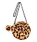 LEOPARD FAUX FUR ROUND CLUTCH