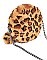 LEOPARD FAUX FUR ROUND CLUTCH