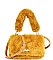 FURRY CLUTCH WITH FUR HANDLE NOVELTY BAG