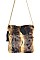 FOLDABLE TIGER PRINT FUR CLUTCH