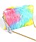 FAUX FUR MULTICOLOR WRIST BAND POUCH BAG