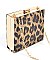FAUX LEATHER LEOPARD PRINT FRAMED CLUTCH