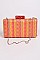 Chain Strap Pvc Straw Body Clutch