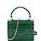Small Retro Crocodile Print Box Flap Satchel Cross Body