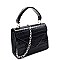 Small Retro Crocodile Print Box Flap Satchel Cross Body