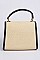 Side Leather Shoulder Strap Straw Clutch