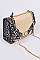 Snake Skin Cross Body Straw Clutch