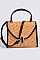 Leather Strap Straw Shoulder Clutch