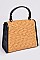 Leather Strap Straw Shoulder Clutch