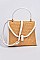 Leather Strap Straw Shoulder Clutch