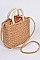 Shoulder Straw Strap Beaded Hand Tote Bag