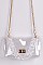 Visibly Clear Cross Chain Body Clutch.