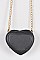 Faux Leather Heart Mini Clutch