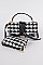 Tweed Houndstooth Clear Clutch