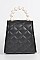 Pearl Handle Quilted Mini Clutch