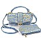 MODERN METALLIC GRAFFITI TRANSPARENT DENIM CLUTCH
