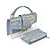 MODERN METALLIC GRAFFITI TRANSPARENT DENIM CLUTCH