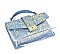 MODERN METALLIC GRAFFITI TRANSPARENT DENIM CLUTCH