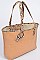 Snake Skin Handle Straw Tote Bag