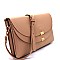 HR0001-LP Soft & Light Multi Compartment Layered Flap Clutch Cross Body