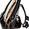 Pom Pom Decorated 2 Tone Texture Triple Compartment Handbag