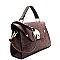 HSG62607-LP Textured Flip Flap Medium Satchel Cross Body